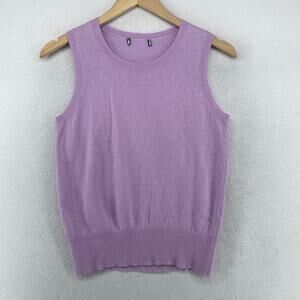 Cashmere Sweater Tank Womens S Vest Vest Top Jumper Crewneck Pullover Purple